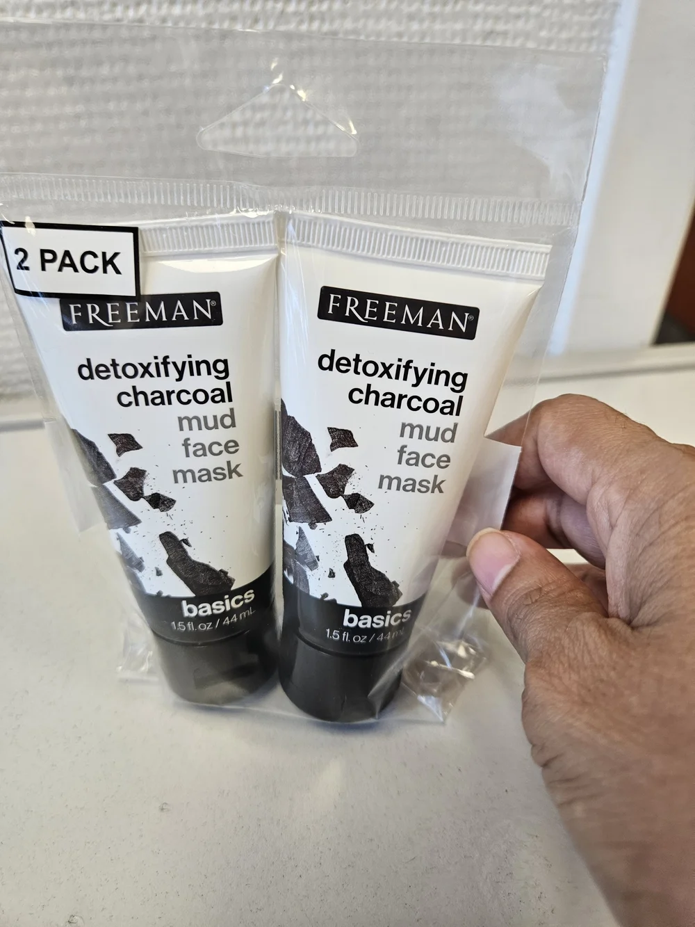 Basics Detoxifying Charcoal Mud Face Mask — 2 Pack, Black